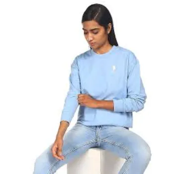 US Polo Assn Women Crew Neck Solid Sweatshirt